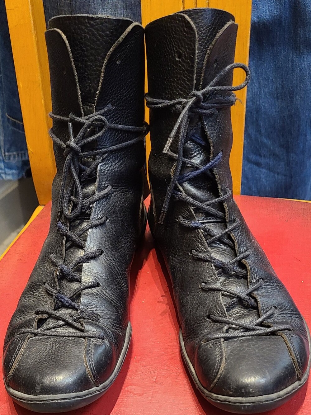Trippen Black Leather GLADIATOR Lace Up Boots